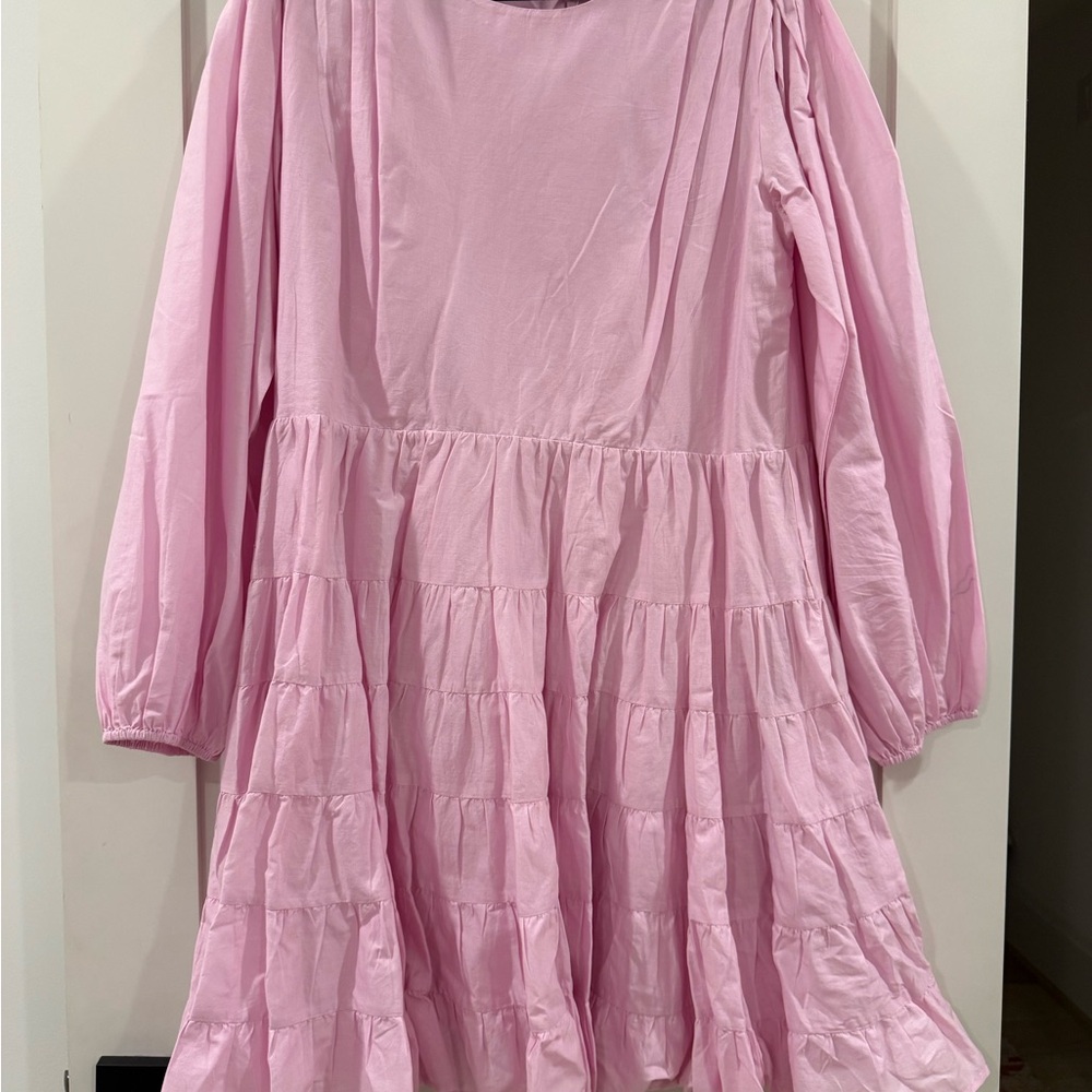 Merle the NWT Pink Long Sleeve Tiered Dress